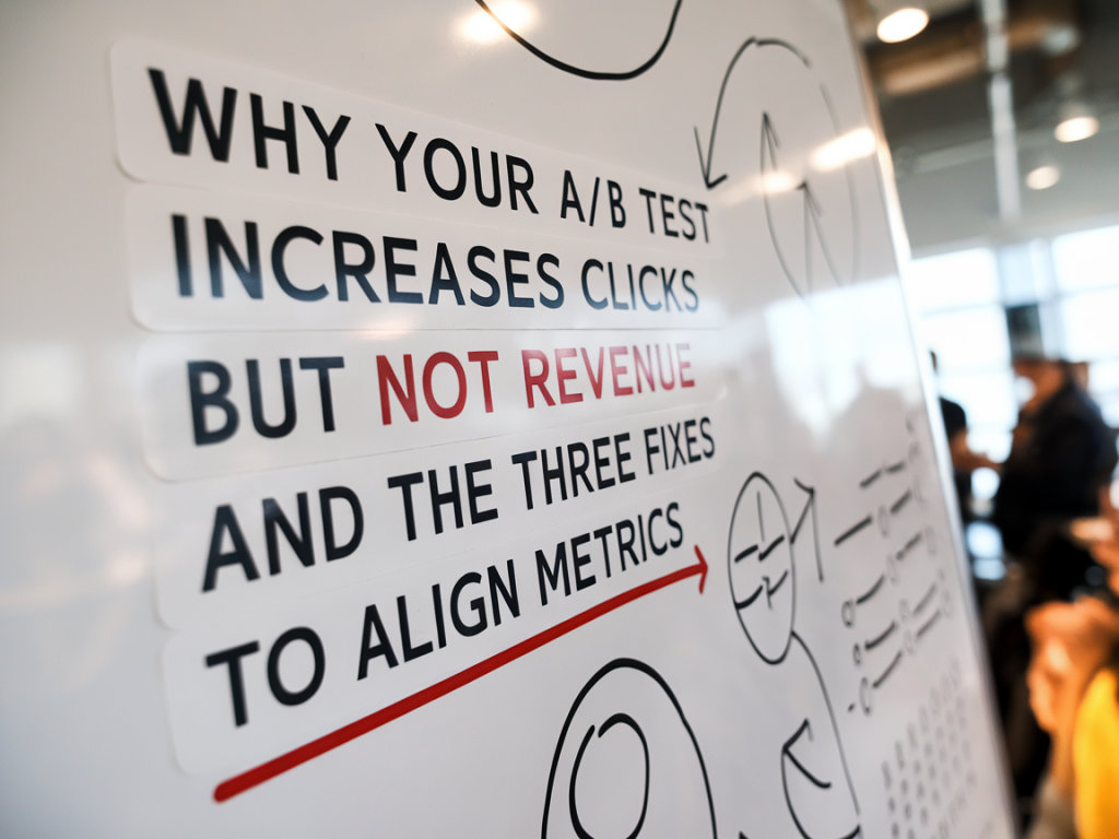 Why your a/b test increases clicks but not revenue and the three fixes to align metrics