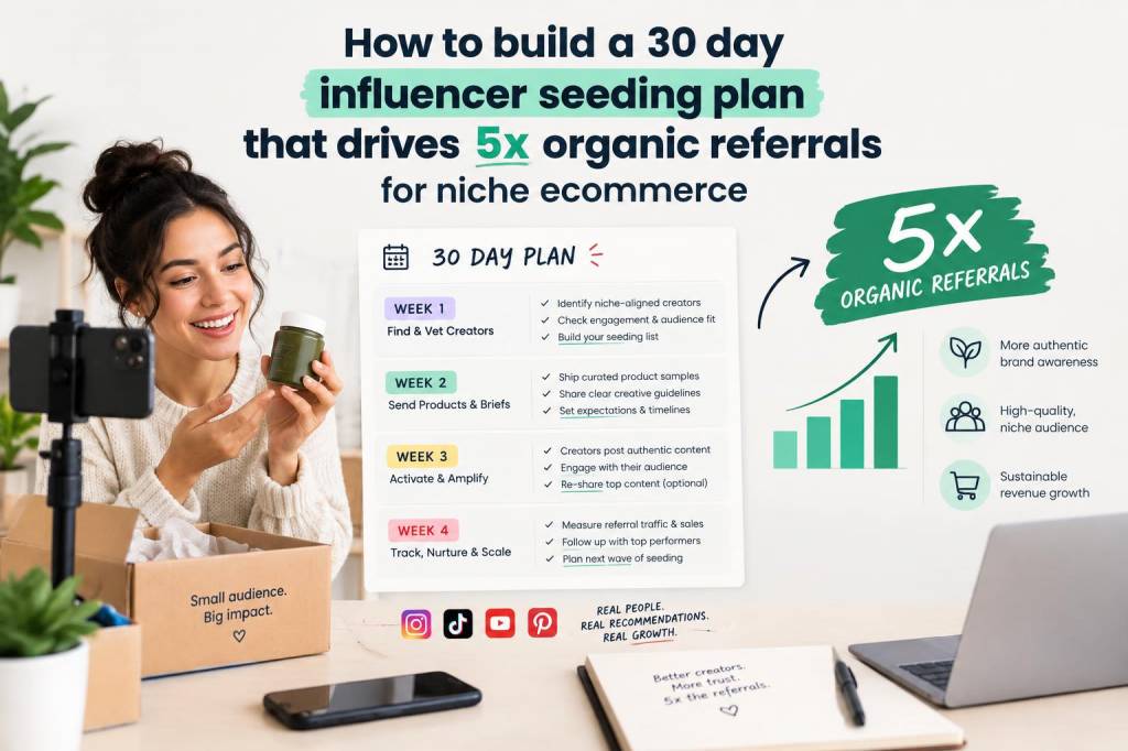 How to build a 30-day influencer seeding plan that drives 5x organic referrals for niche ecommerce